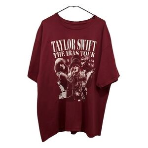 Taylor Swift Eras Tour Burgundy Oversized Concert T-Shirt Size XXL